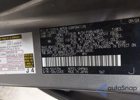 2005 Scion Xb z USA, uszkodzony, nr VIN JTLKT324954002397